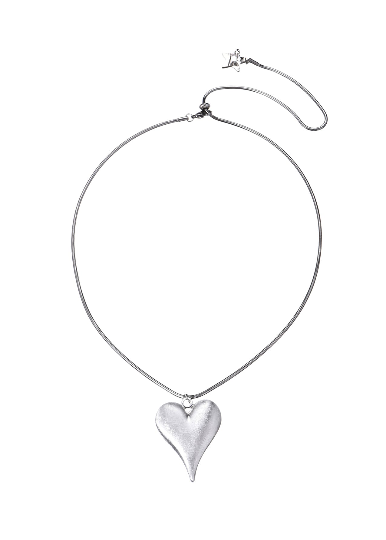 Maeve Melting Heart Silver Long Chain Necklace