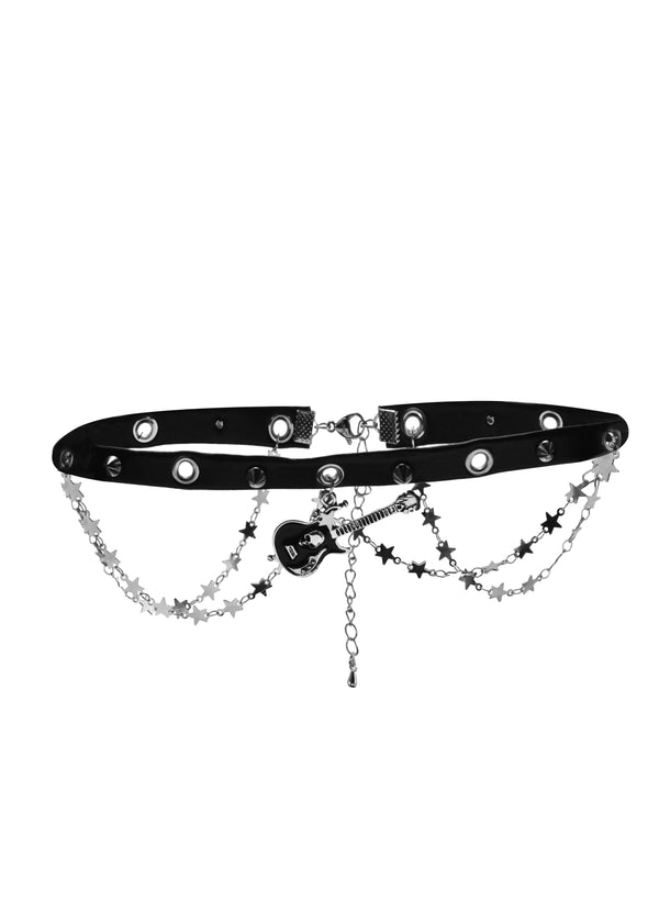 Rock Star Leather Choker Necklace