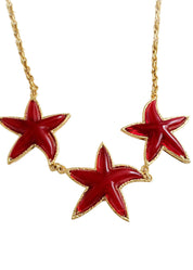 Mermaid Red Seastars Necklace