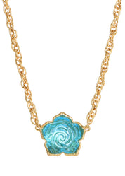 Midsummer Night Dream Blue Rose Golden Necklace