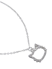 Glittering Kitty Silver Necklace