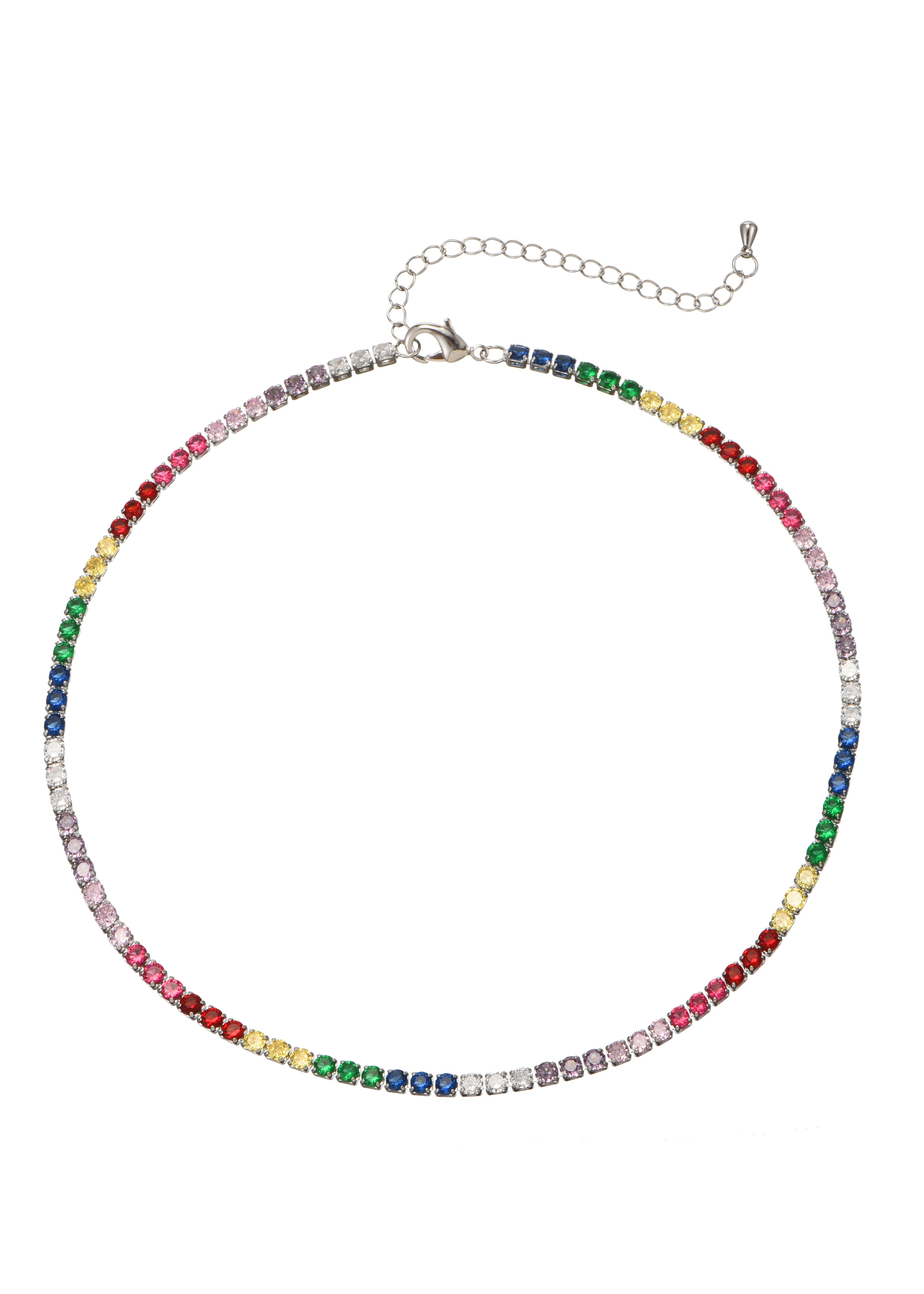 Arcus Rainbow Colorful Necklace in Silver