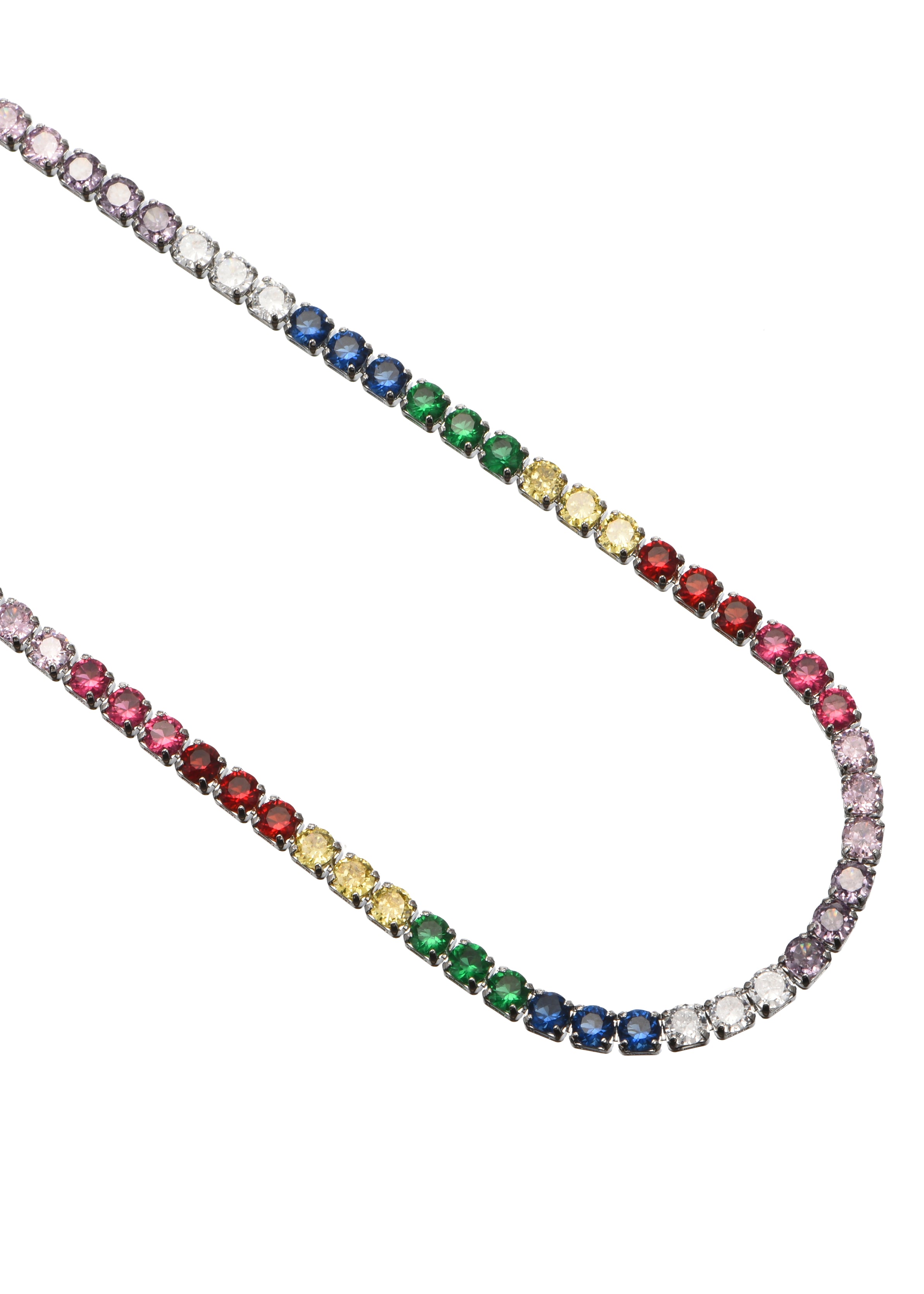 Arcus Rainbow Colorful Necklace in Silver