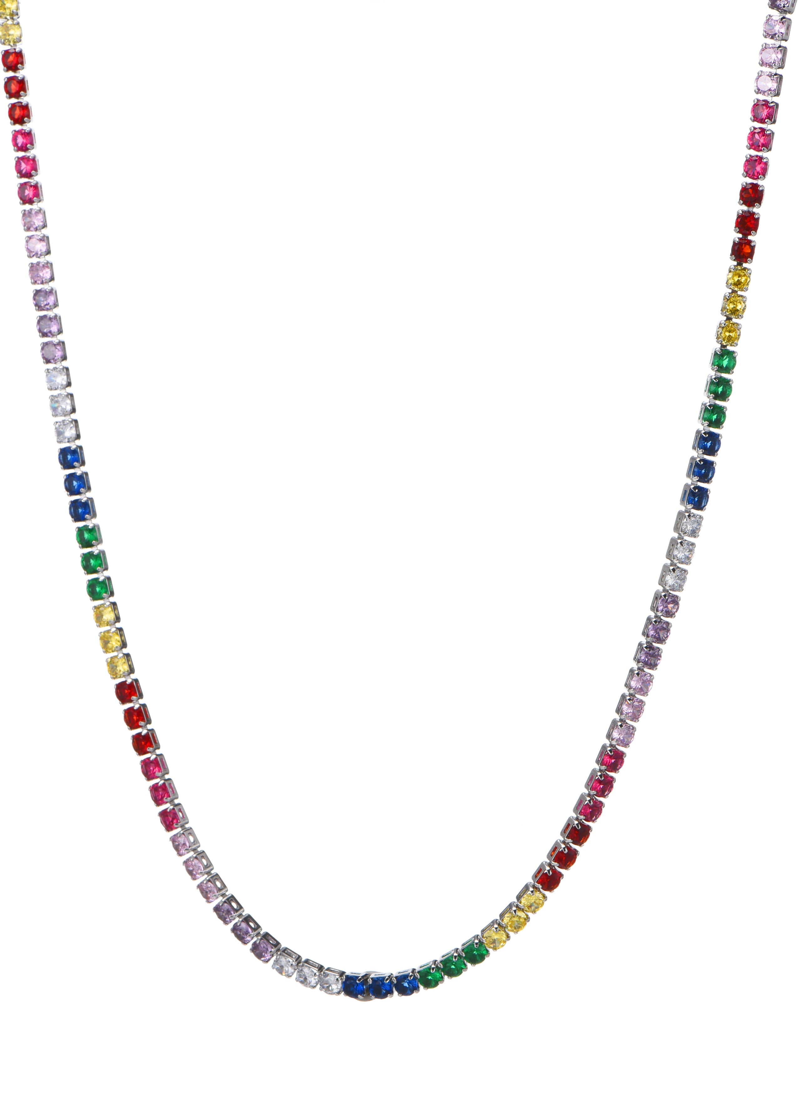 Arcus Rainbow Colorful Necklace in Silver