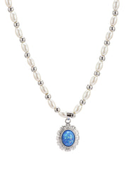 Anne Camilla Blue Myth Silver Necklace