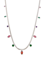 Julia Colorful Stones Golden Chain Necklace