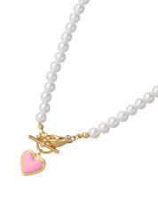 Quinn Pink Love Pearl Necklace