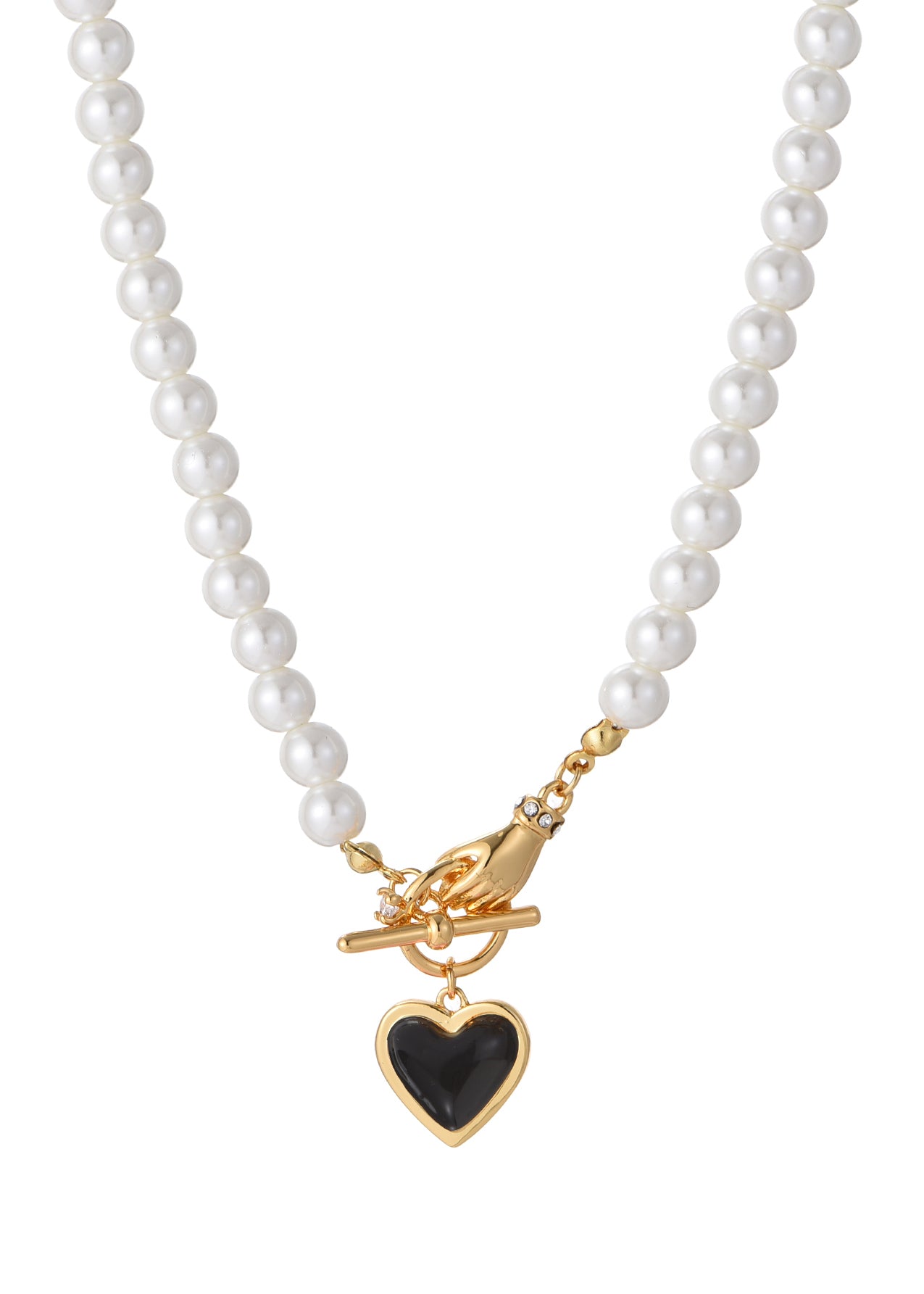 Quinn Black Love Pearl Necklace