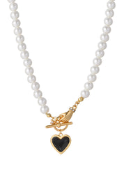 Quinn Black Love Pearl Necklace