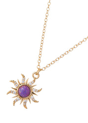 Kasey Pink Sun Opal Golden Necklace