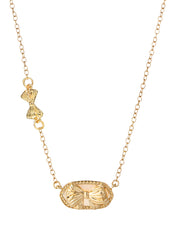 Gigi Glittering Bow Golden Necklace