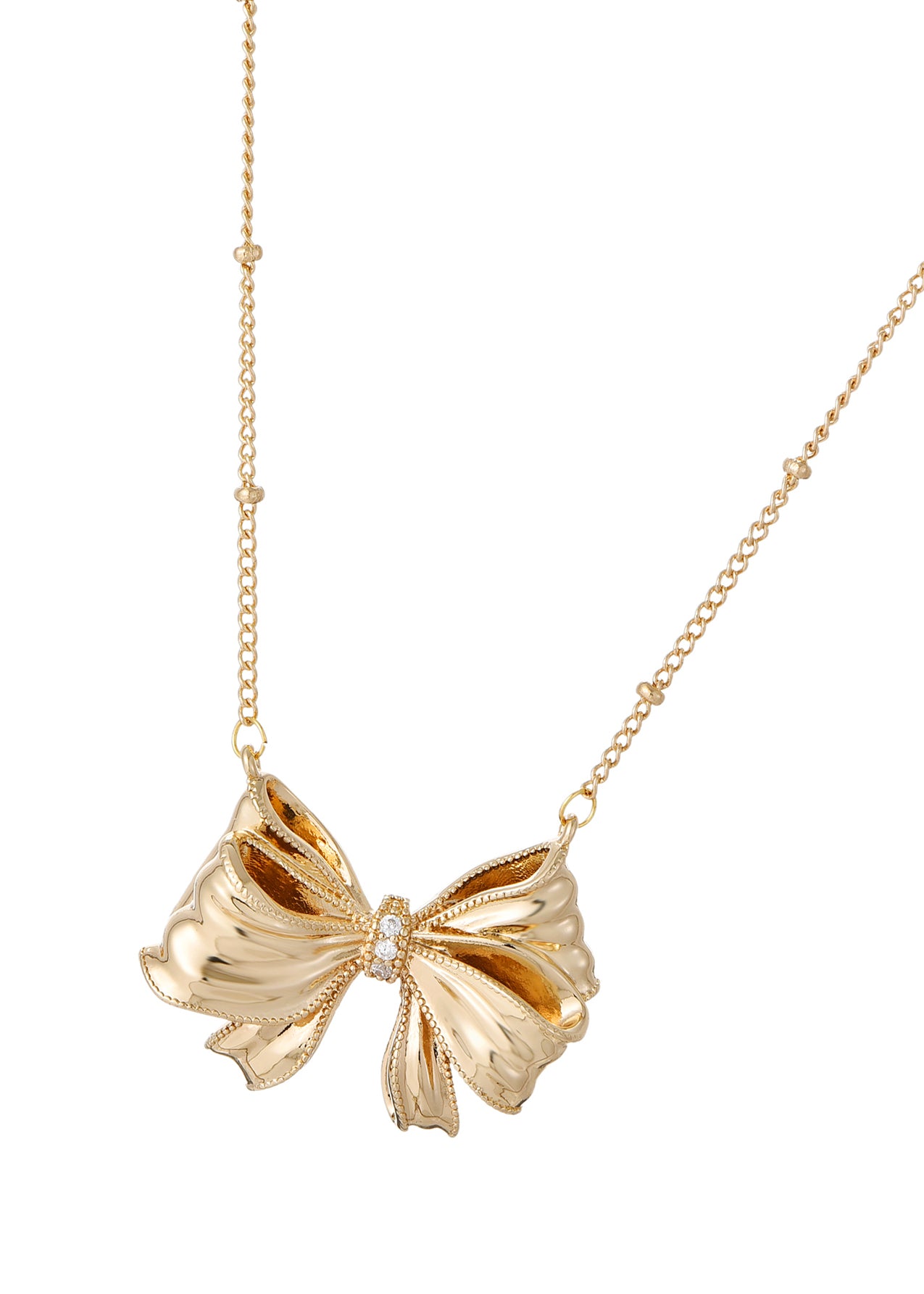 Gigi Giant Bow Golden Necklace