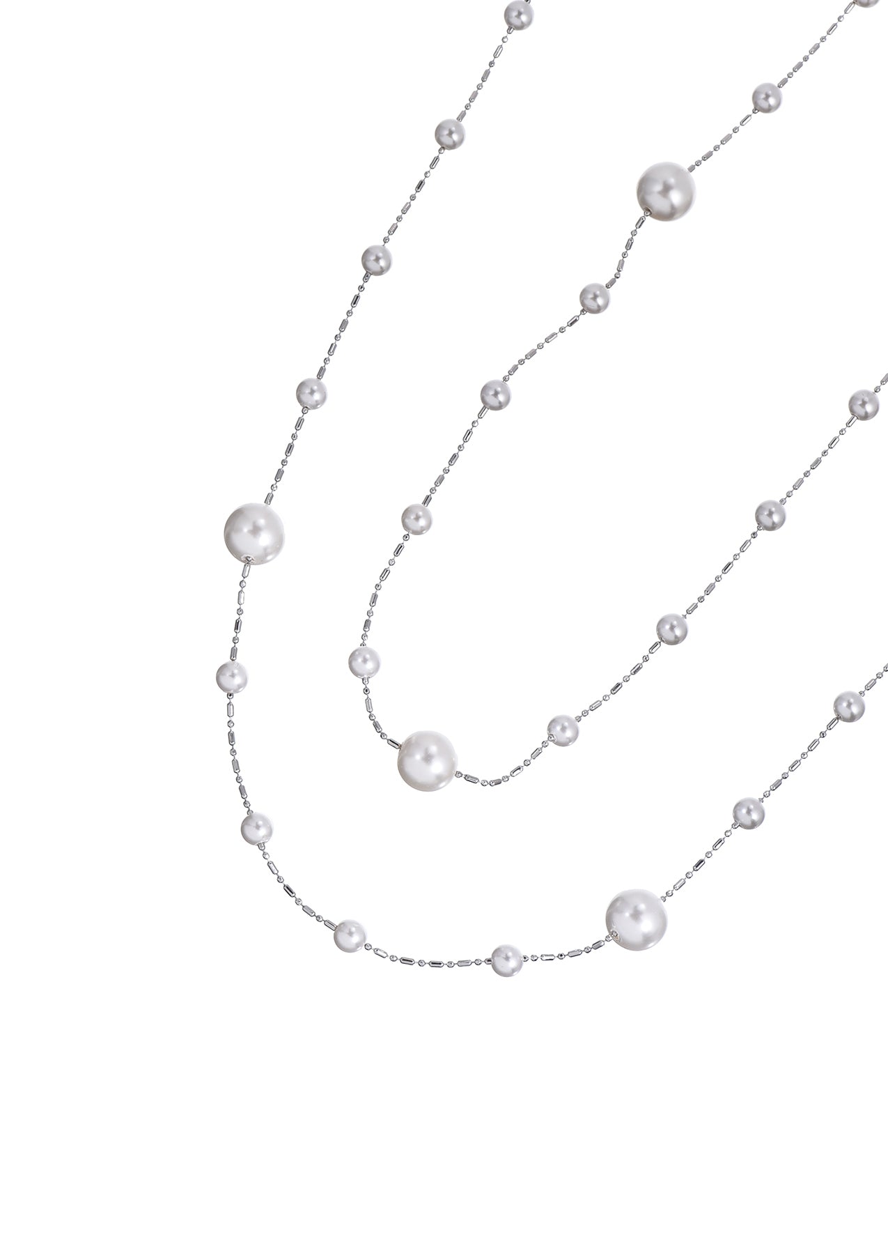 Winter Pearl Long Chain Necklace