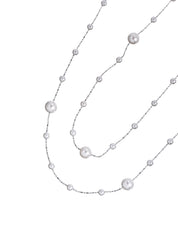 Winter Pearl Long Chain Necklace