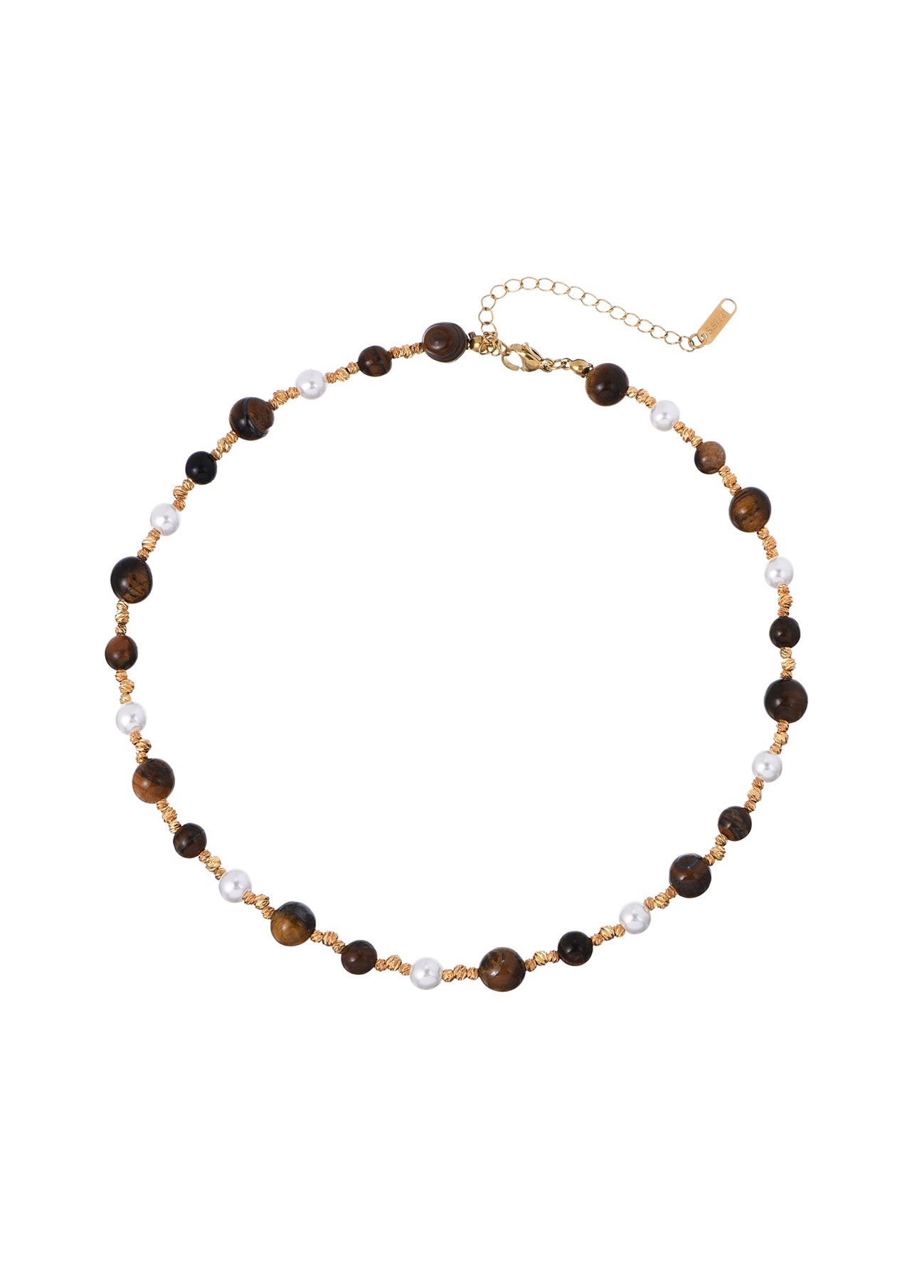 Carmen Tiger's Eye Pearl Necklace