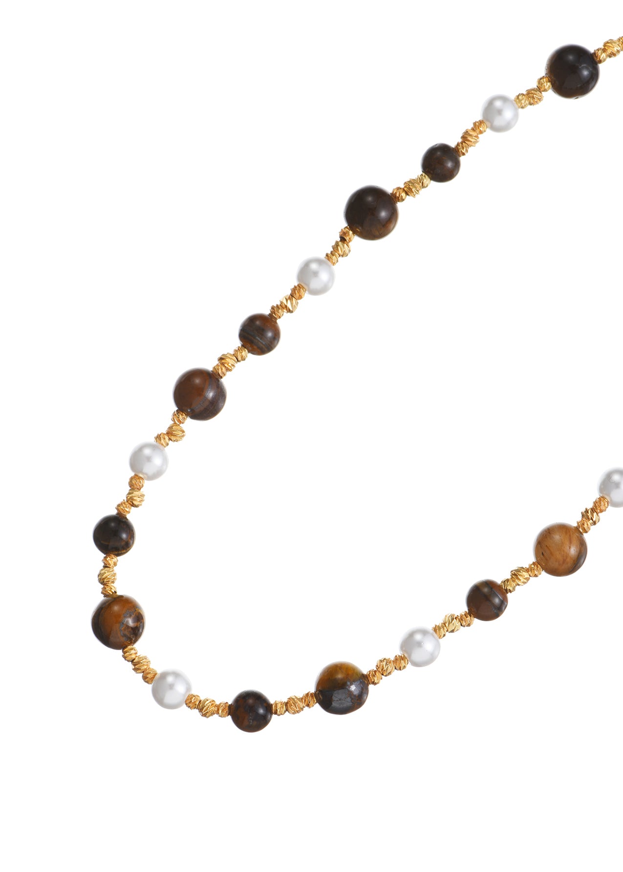 Carmen Tiger's Eye Pearl Necklace