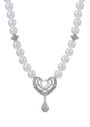 Kate Glittering Heart Pearl Necklace