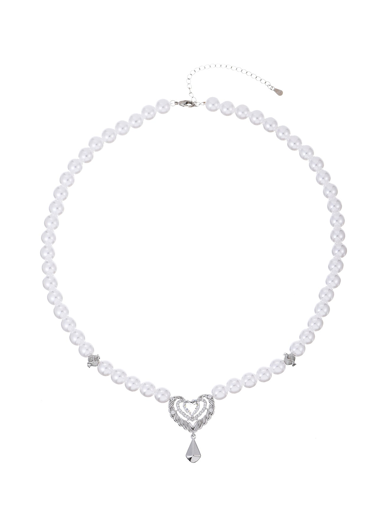 Kate Glittering Heart Pearl Necklace