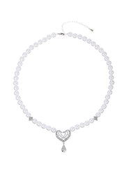 Kate Glittering Heart Pearl Necklace