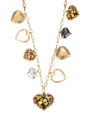 Leo Leopard Heart Long Chain Golden Necklace