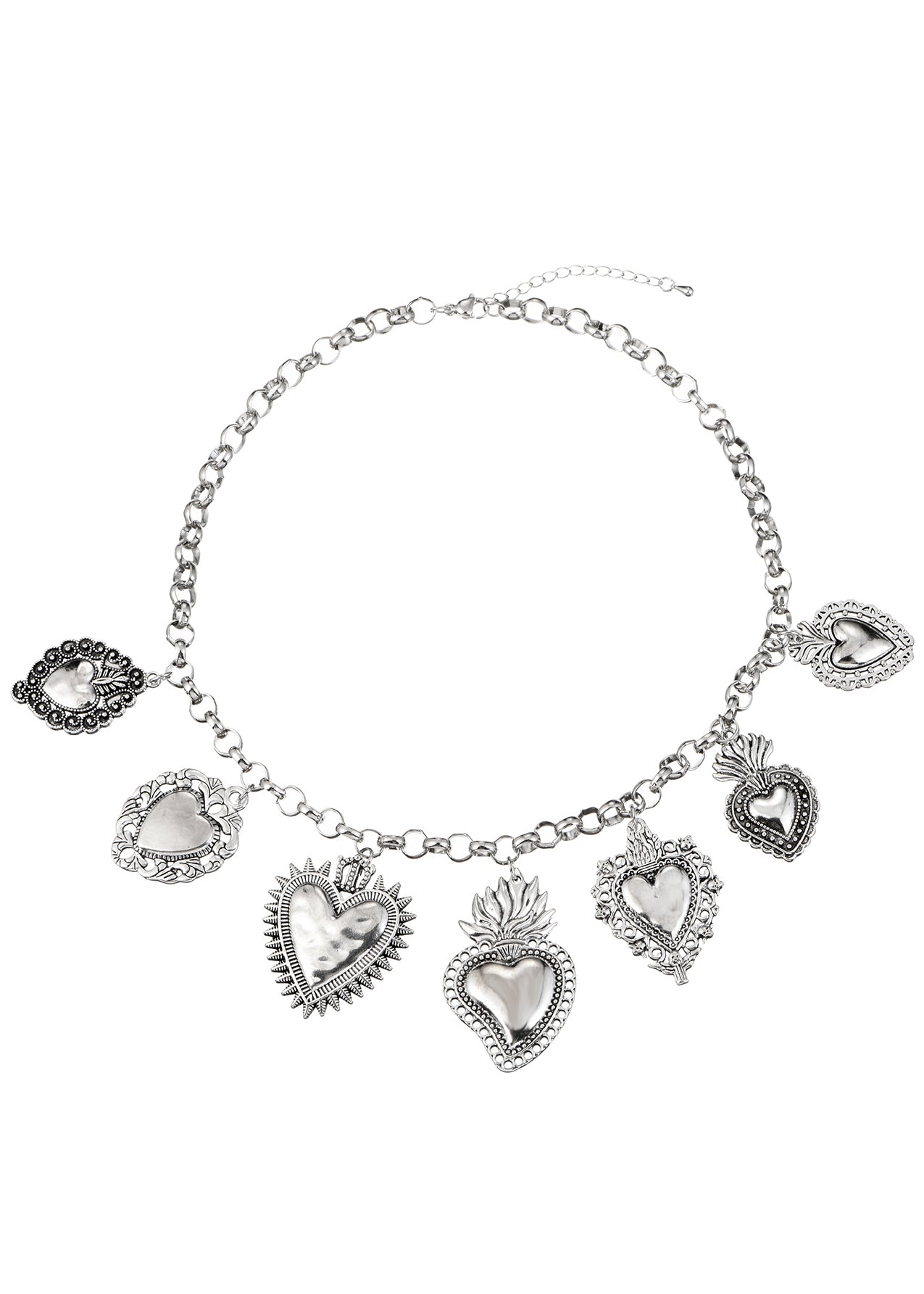 Sacre Coeur Ardent Heart Silver Necklace