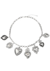 Sacre Coeur Ardent Heart Silver Necklace