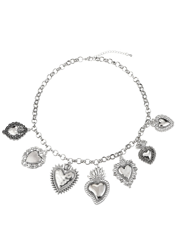 Sacre Coeur Ardent Heart Silver Necklace