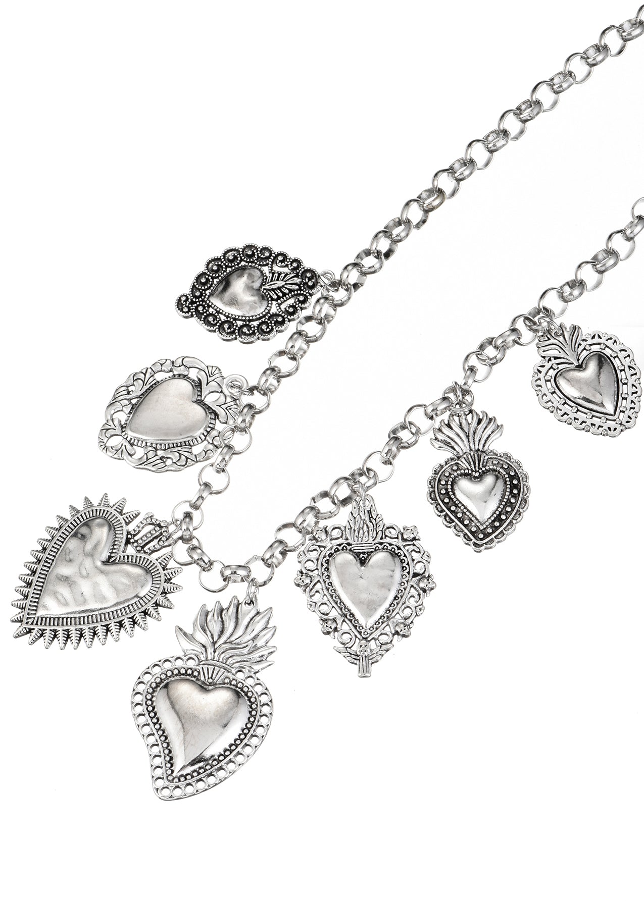 Sacre Coeur Ardent Heart Silver Necklace