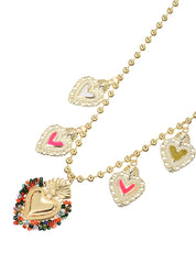 Sacre Coeur Ardent Heart Colorful Necklace