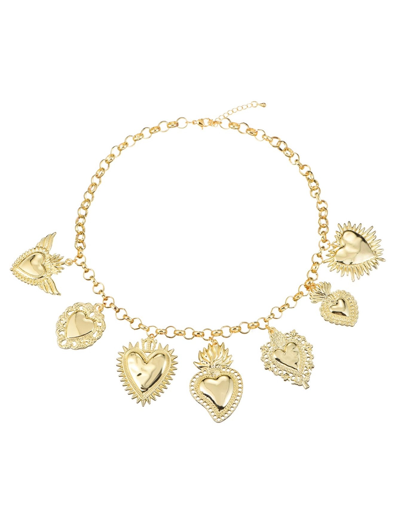 Sacre Coeur Ardent Heart Golden Necklace