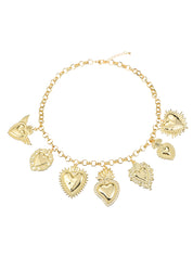 Sacre Coeur Ardent Heart Golden Necklace