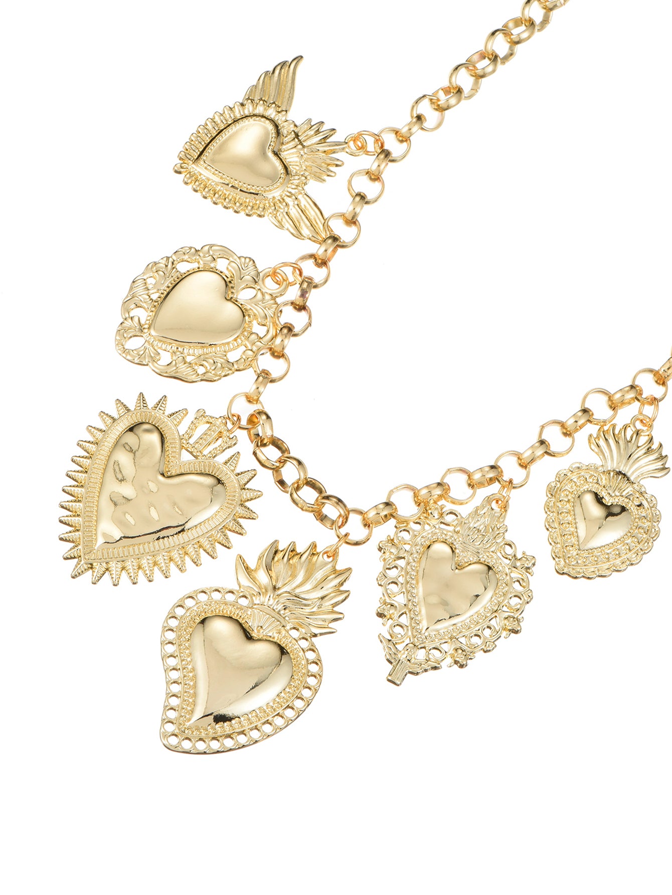 Sacre Coeur Ardent Heart Golden Necklace