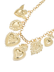 Sacre Coeur Ardent Heart Golden Necklace