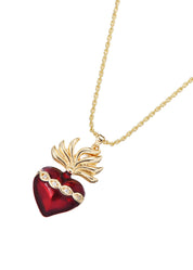 Sacre Coeur Ardent Heart Pendant Necklace