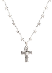 Lexie Star Cross Silver Necklace