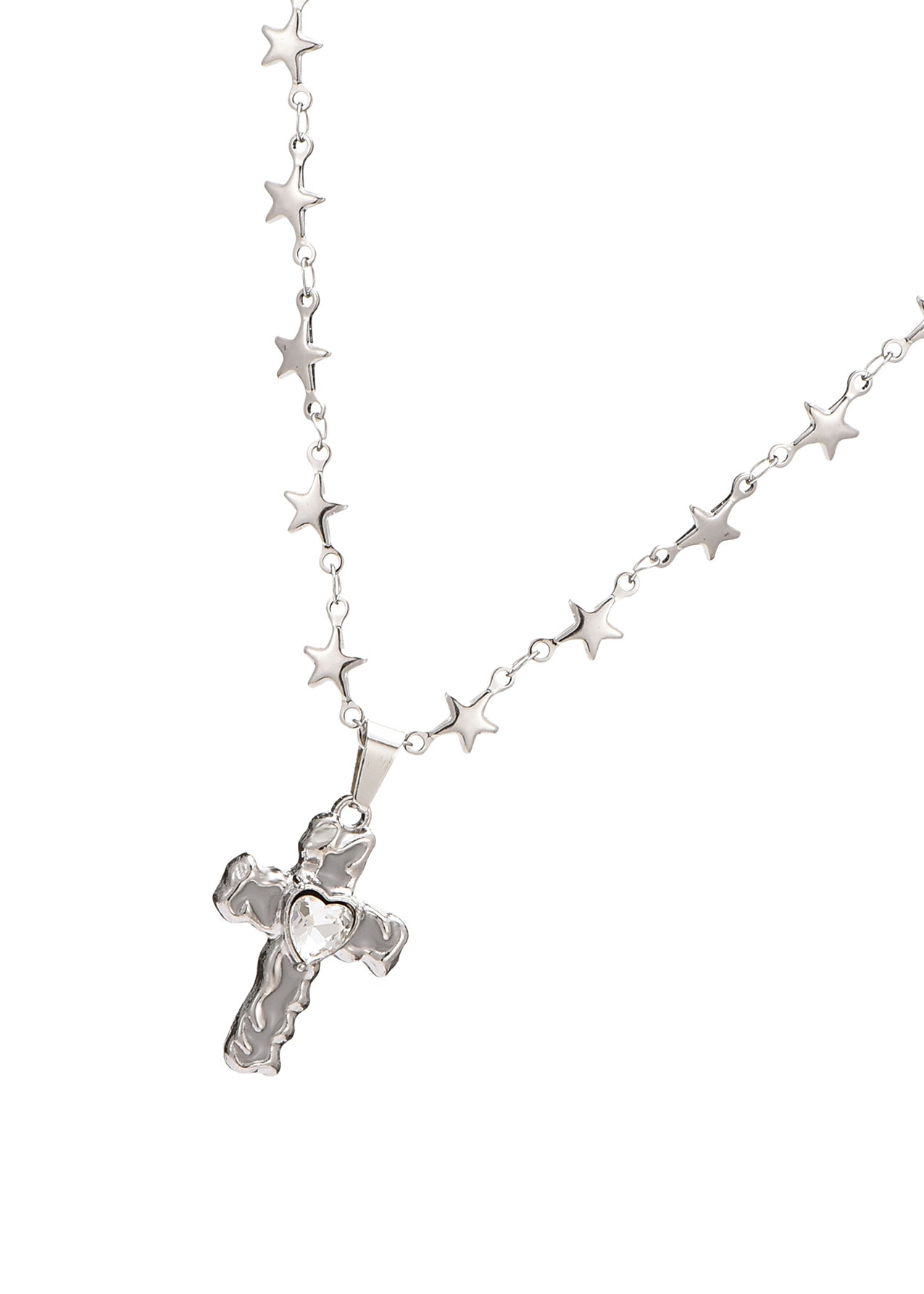 Lexie Star Cross Silver Necklace – Maison Foufou