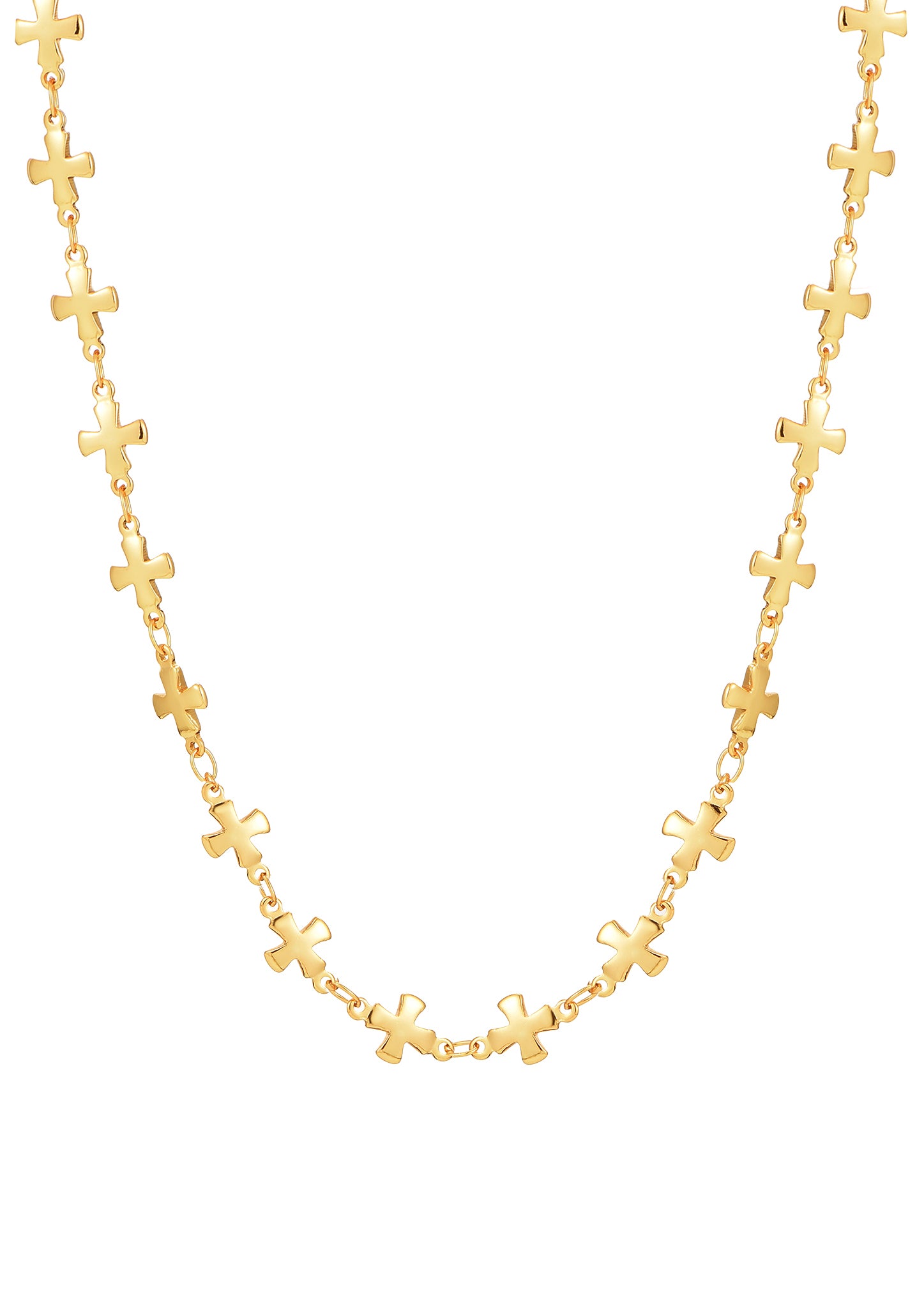 Pauline Cross Golden Long Necklace