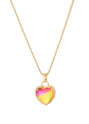 Summer Cocktail Pina Heart Golden Necklace