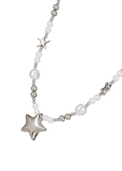 Piper Pearl Star Silver Necklace