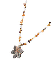 Khal Summer Brown Flower Necklace