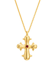 Blissful Seraphim - Seraphim Cross Necklace in Silver