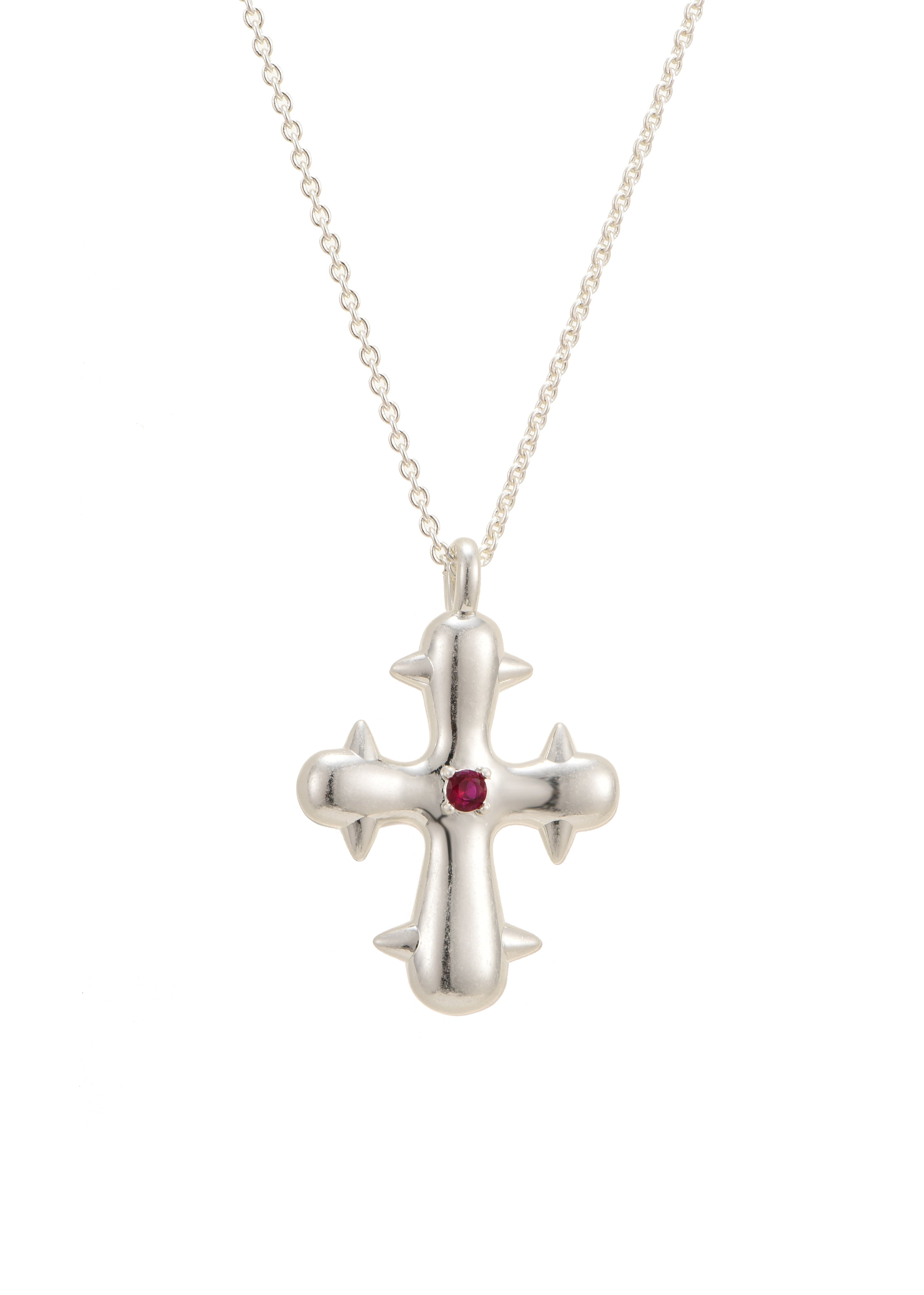 Blissful Seraphim - Seraphim Cross Necklace in Silver