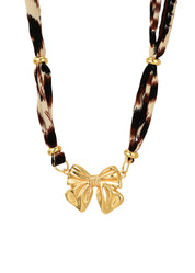 Dominique Leopard Golden Necklace - Bow