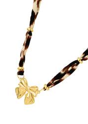 Dominique Leopard Golden Necklace - Bow