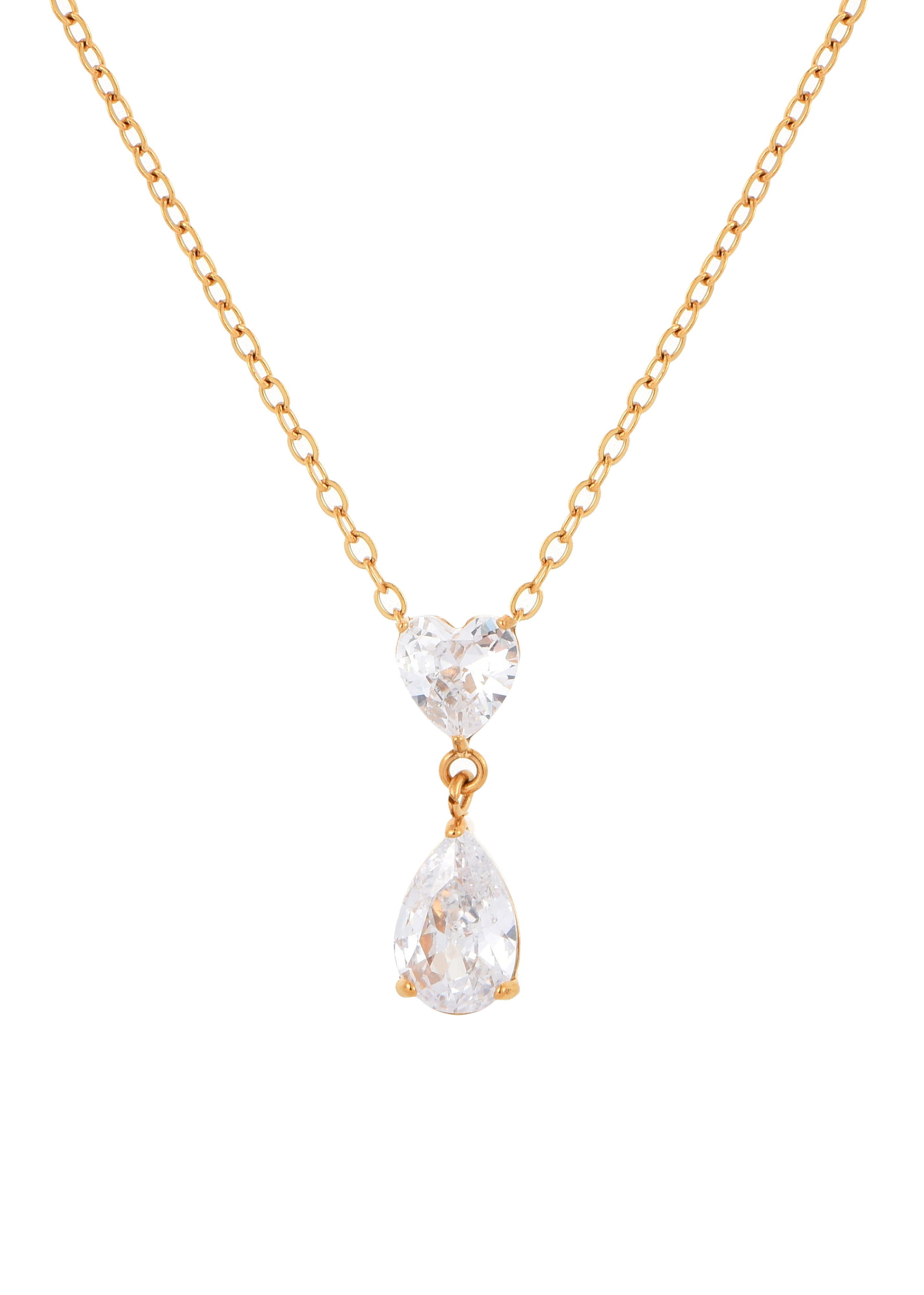 Maddie Glittering Waterdrop Golden Necklace