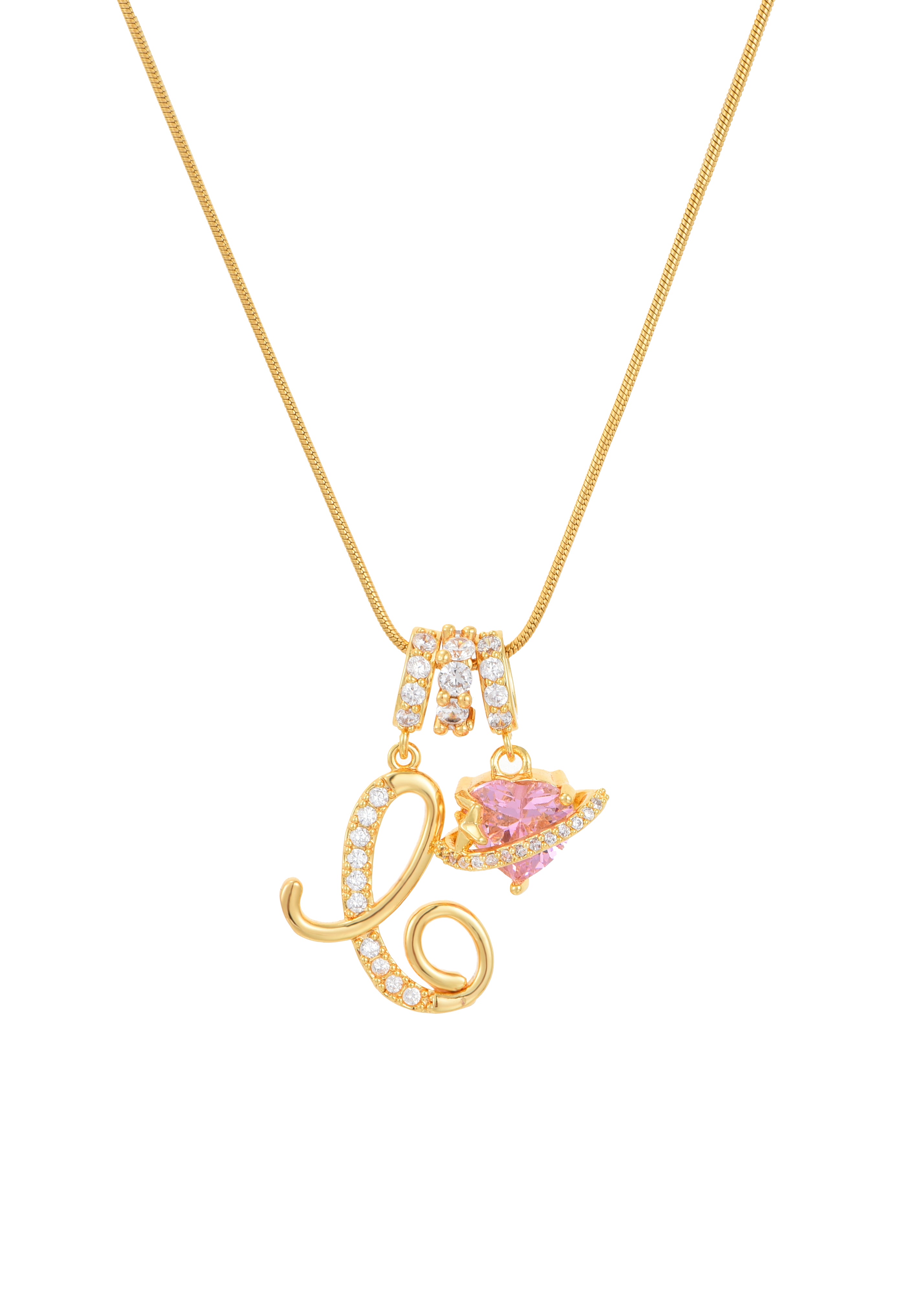 Love Alphabets Golden Necklace