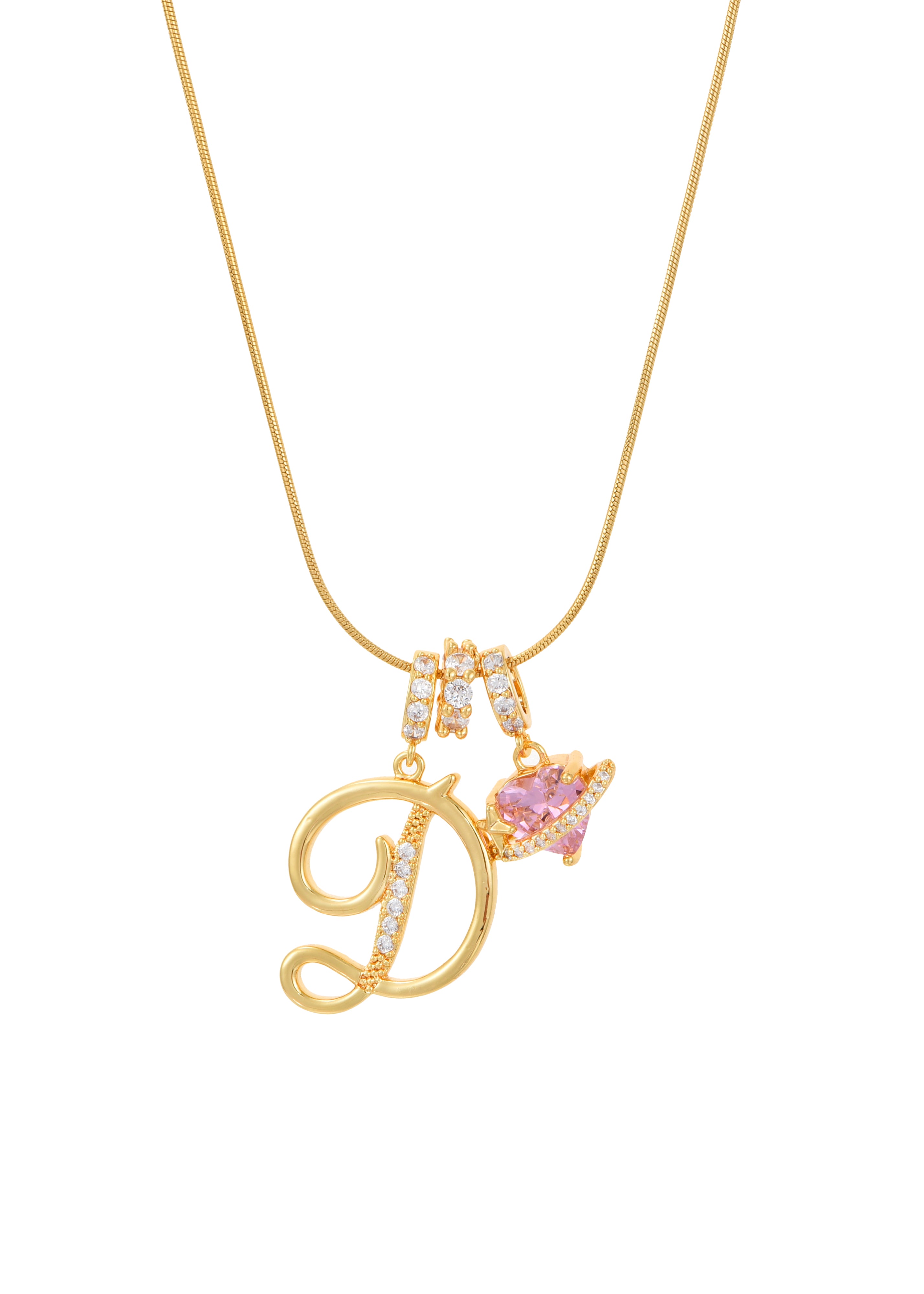 Love Alphabets Golden Necklace
