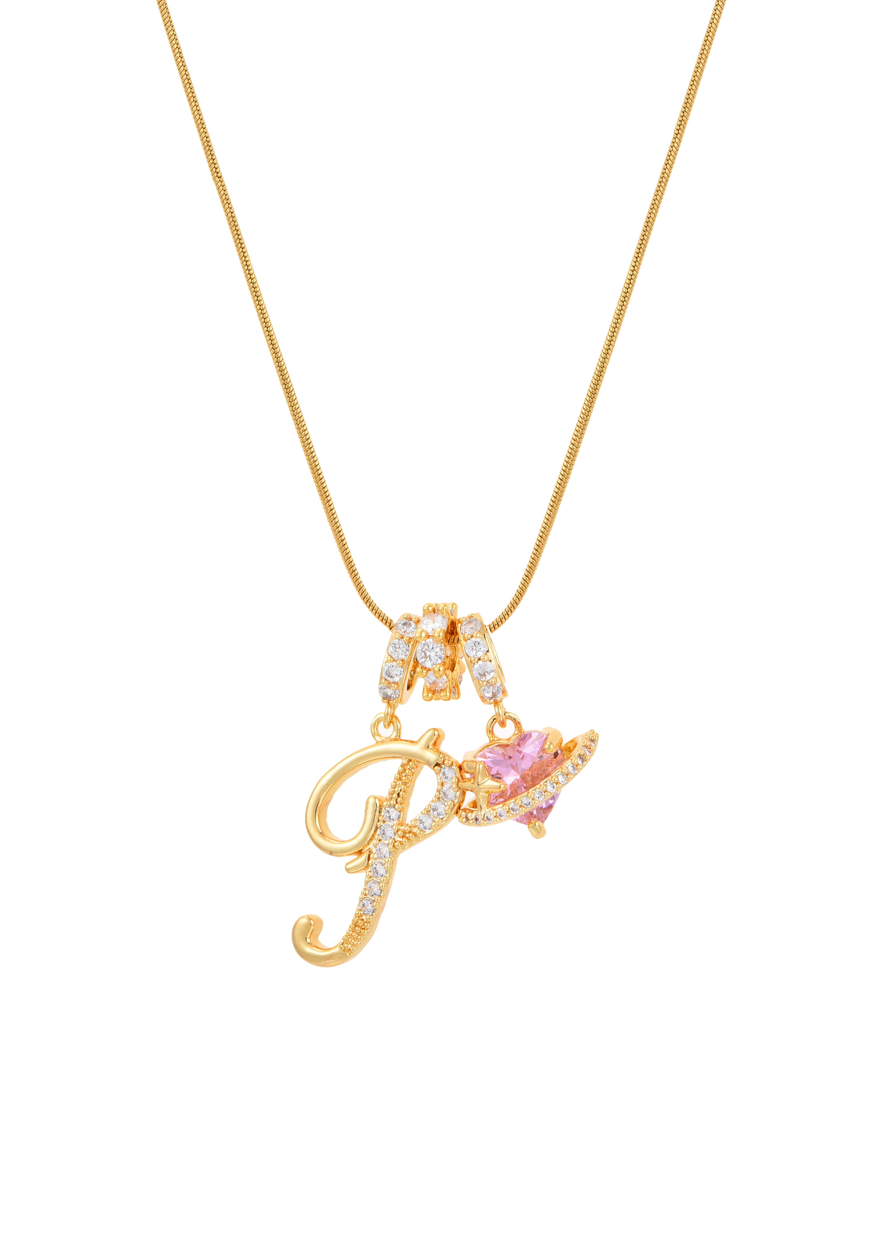Love Alphabets Golden Necklace