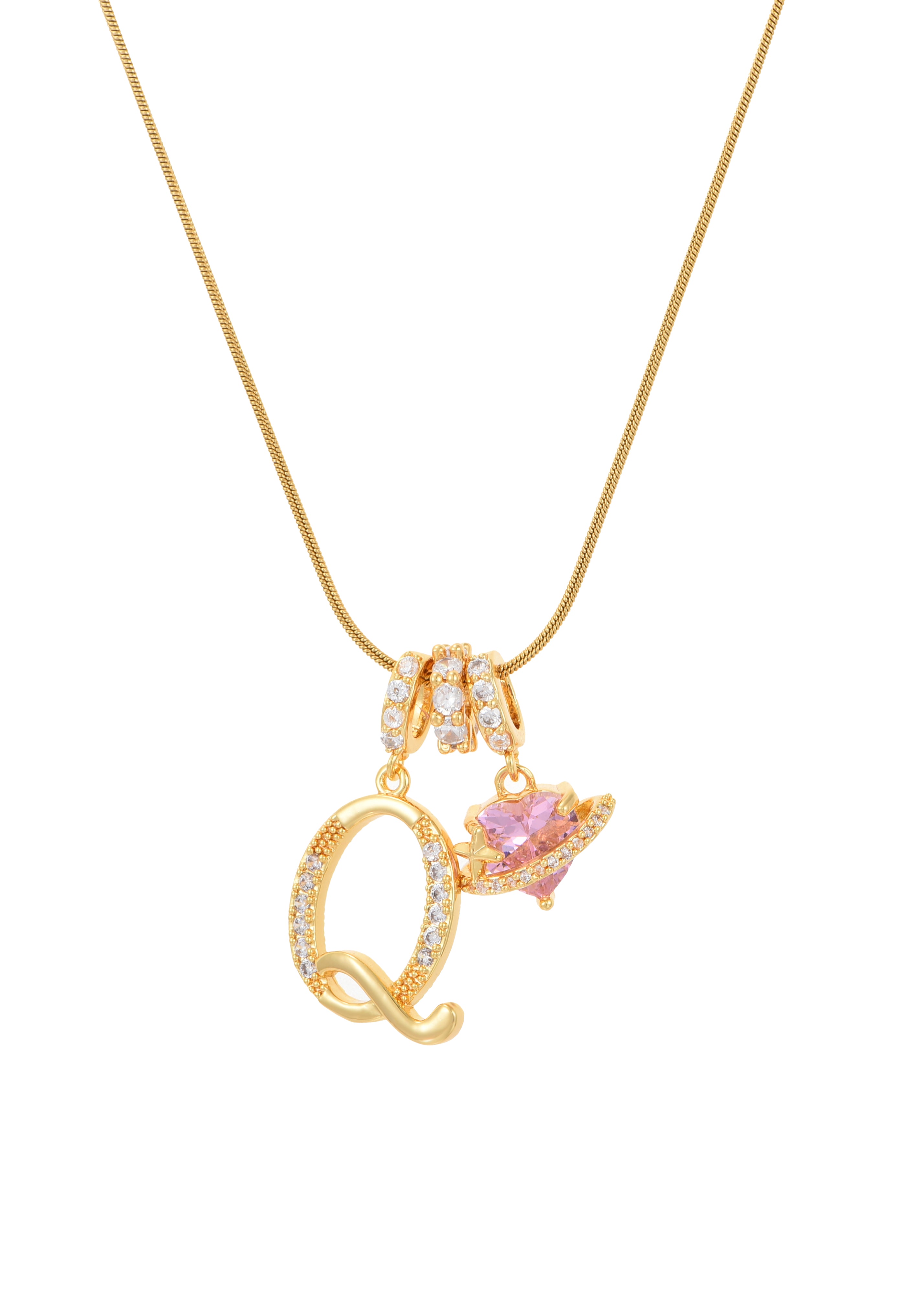 Love Alphabets Golden Necklace