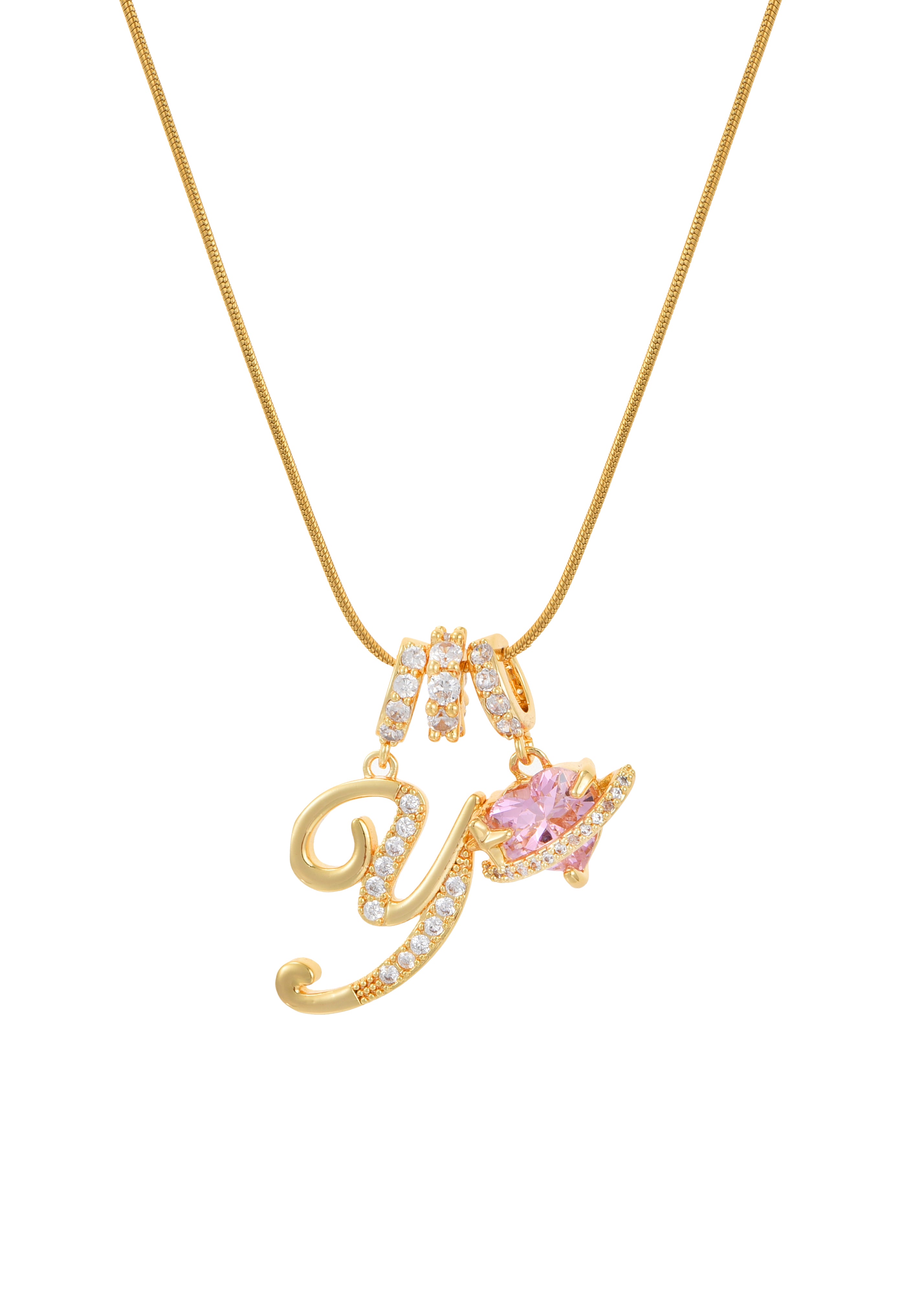 Love Alphabets Golden Necklace